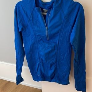 Athleta royal blue woman's half zip size small